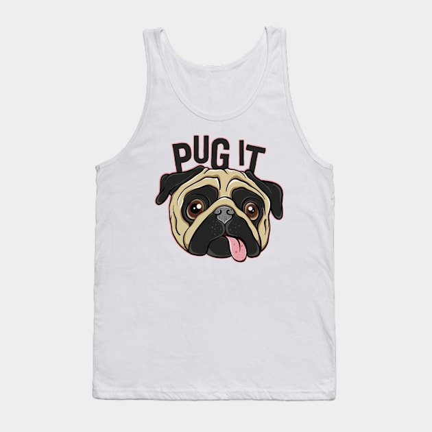 Potato Dog Sarcastic Quote Funny Pug Face Tank Top by August Design